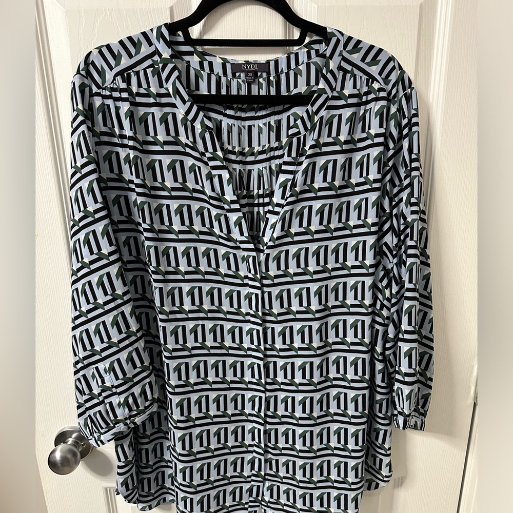 NYDJ Blue Flowy Blouse